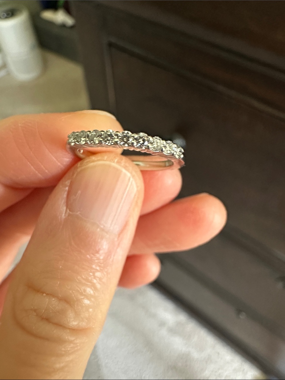 Blue Nile Platinum Eternity Ring -Women's Band, Size 3.5, Natural Diamond